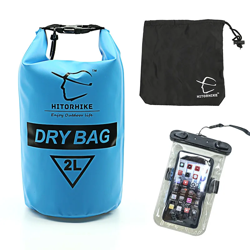 HITORHIKE 2L открытый ПВХ Водонепроницаемый сухой мешок с чехлом телефона прочный легкий Дайвинг Кемпинг плавание рюкзаки, сумки для путешествий