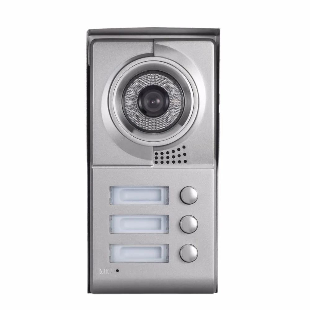 Yobang безопасности 3 кнопки двери камера для 3 единиц квартиры видеодомофон дверной звонок телефон двери системы