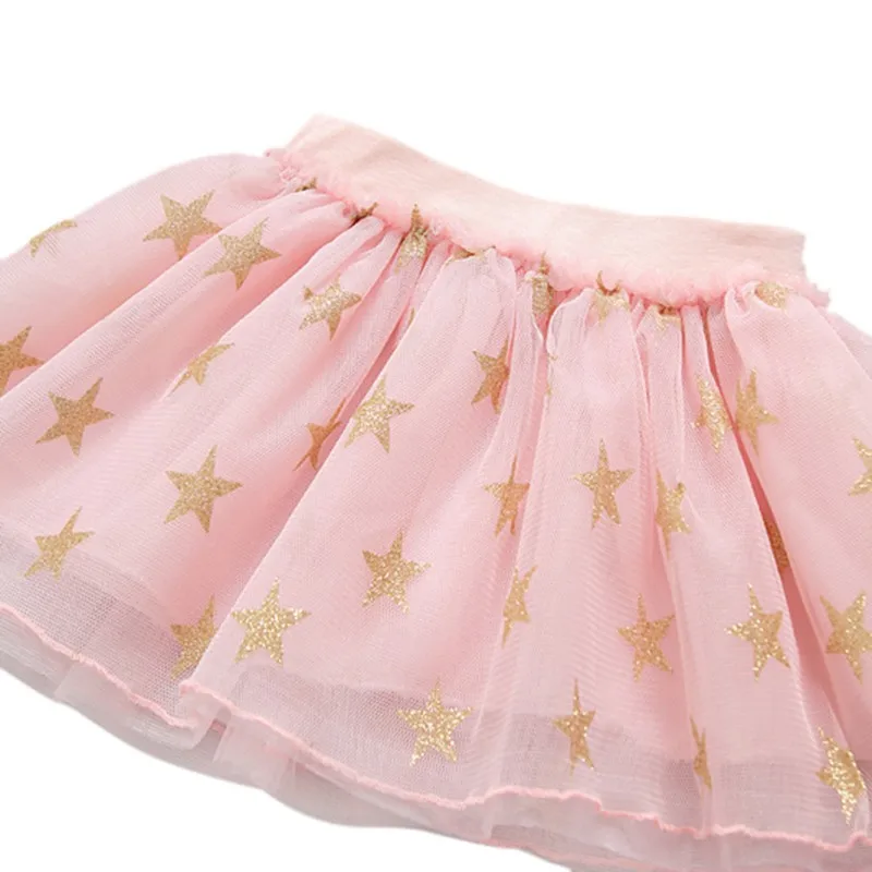 Милые юбки-пачки для маленьких девочек; летняя сетчатая юбка принцессы с принтом со звездой для девочек; балетная юбка для танцев; бальное платье для маленьких девочек