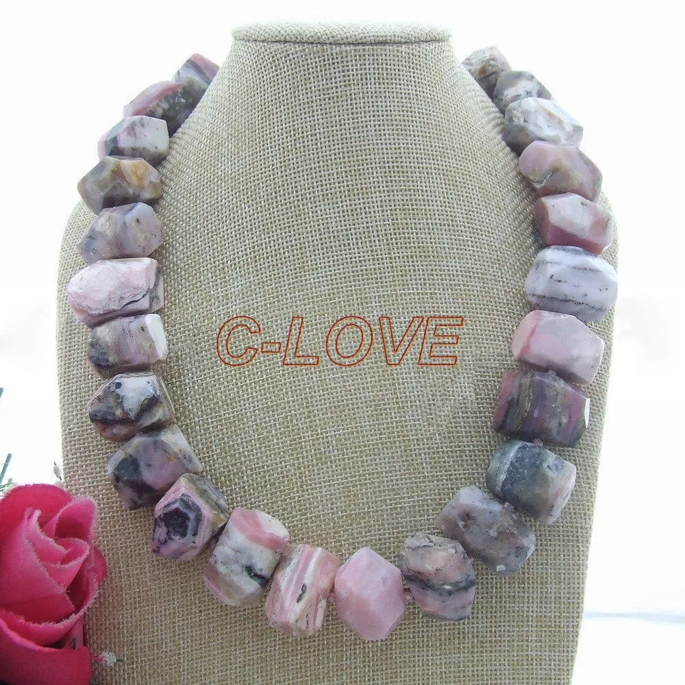 

Stunning !Natural Pink Opal Necklace
