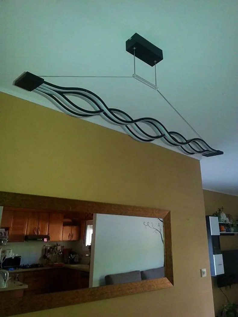 L120 100 см современный светодиодный подвесной светильник для столовой, гостиной, кухни, светильники, черно-белый простой светодиодный подвесной светильник, Подвесная лампа