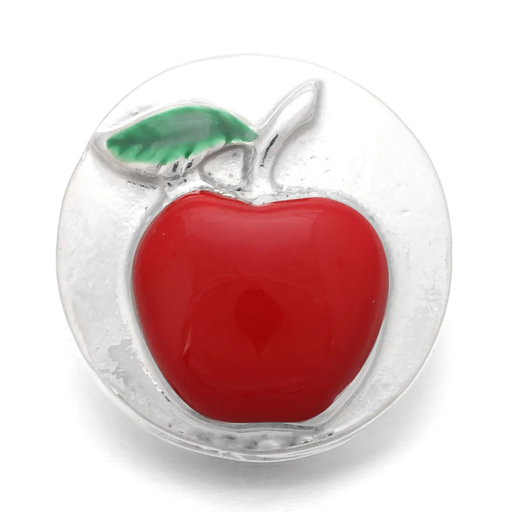 

10Pcs/lot Xinnver Snap DIY Jewelry Metal Apple 18mm Snap Button For Charm Bracelet ZA511