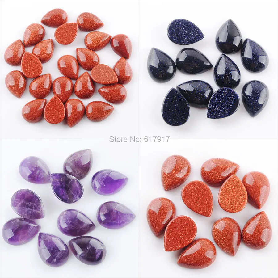 

RONGZUAN Free Shipping Natural Blue Sand Amethysts Gem Stones Teardrop 13x18x6MM Cabochon No hole Jewelry 10pcs/lot TBU323