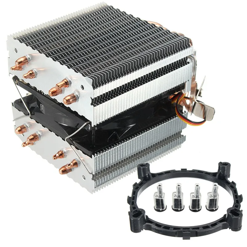 LED الأزرق ضوء وحدة المعالجة المركزية مروحة 6X الحرارة الأنابيب ل إنتل lag 1155 1156 AMD المقبس AM3/AM2 عالية الجودة الكمبيوتر مسند تبريد للاب توب مدمج به ...