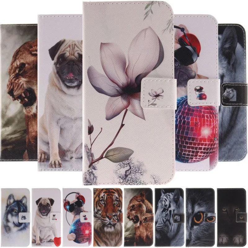 

Case For Samsung Galaxy S9 S8 S7 S6 A6 Plus j3 j5 j7 2017 2016 Cover Painted Mysterious Cat Wolf Wallet Card Holder Case D26G