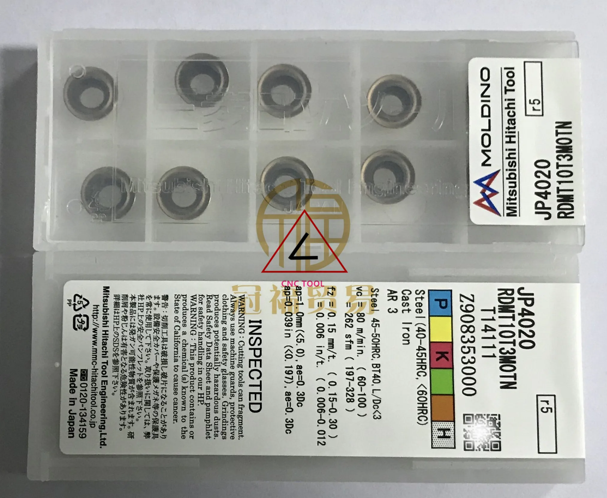 

RDMT10T3MOTN JP4020 10pcs Hitachi high cutting performance CNC indexable inserts