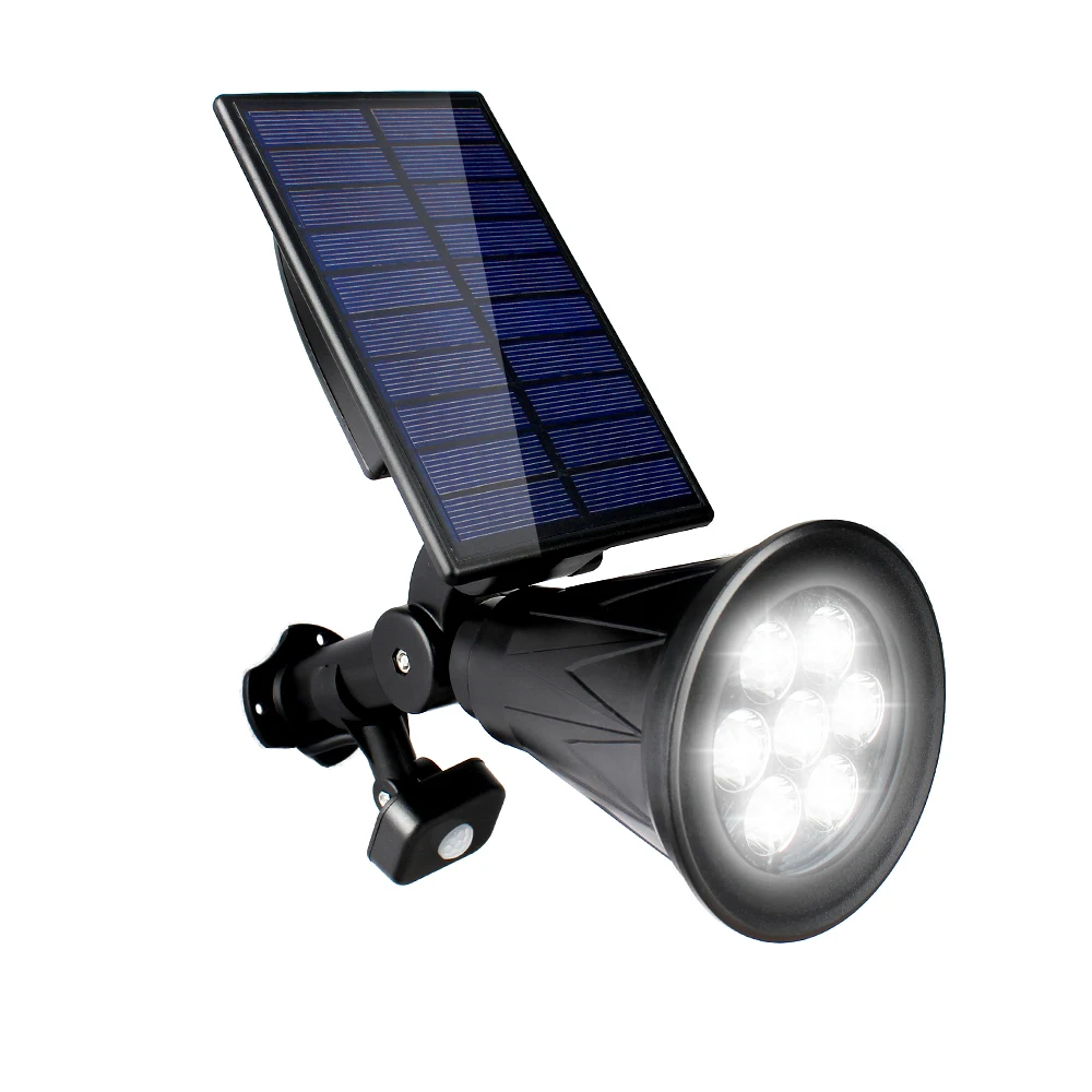 Sensor de Movimento Parede ao ar Decoração do Jardim T-sunrise Solar Lâmpada Pir Refletor Luz Livre 120 Graus Ajustável Ip65 Quintal 7 Led 7 Lâmpadas solares