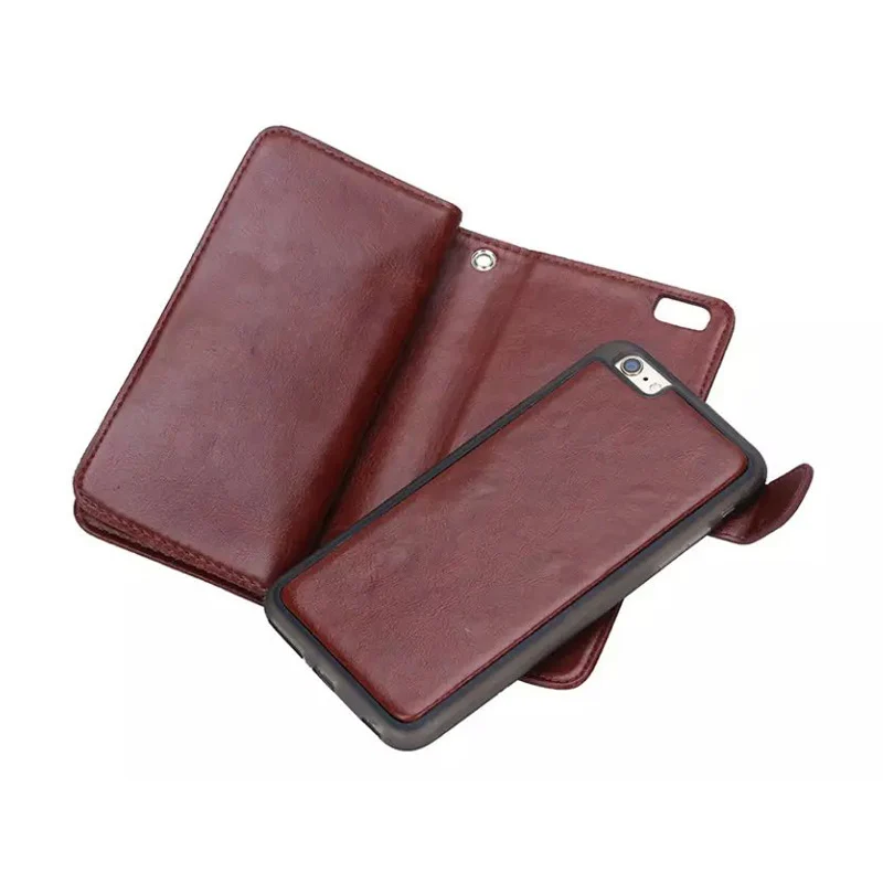 Coque чехол для iPhone 6 s Plus и кожаный деловых телефонов 9 держатель кредитных карт 2 в 1