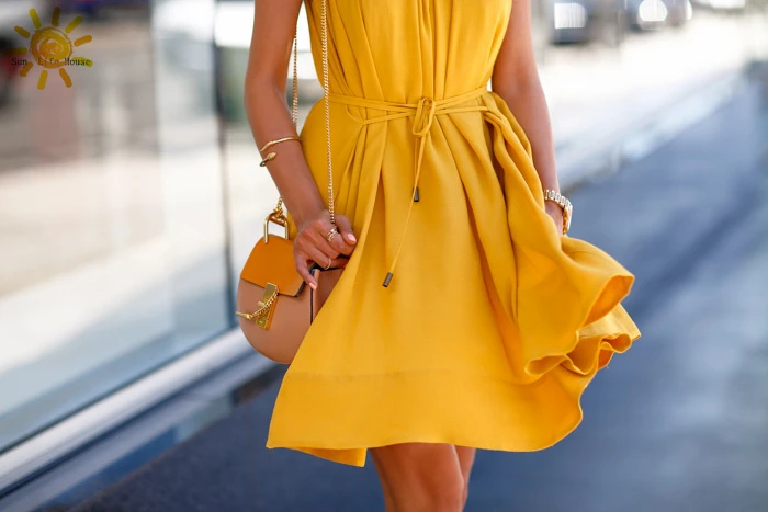 mustard yellow summer dress