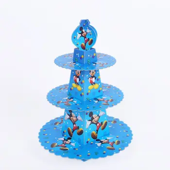 

1pcs/set Mickey Mouse Baby Shower Birthday Party Decorations Supplies Cardboard Cupcake Stand 24 Cupcakes 3 Tier