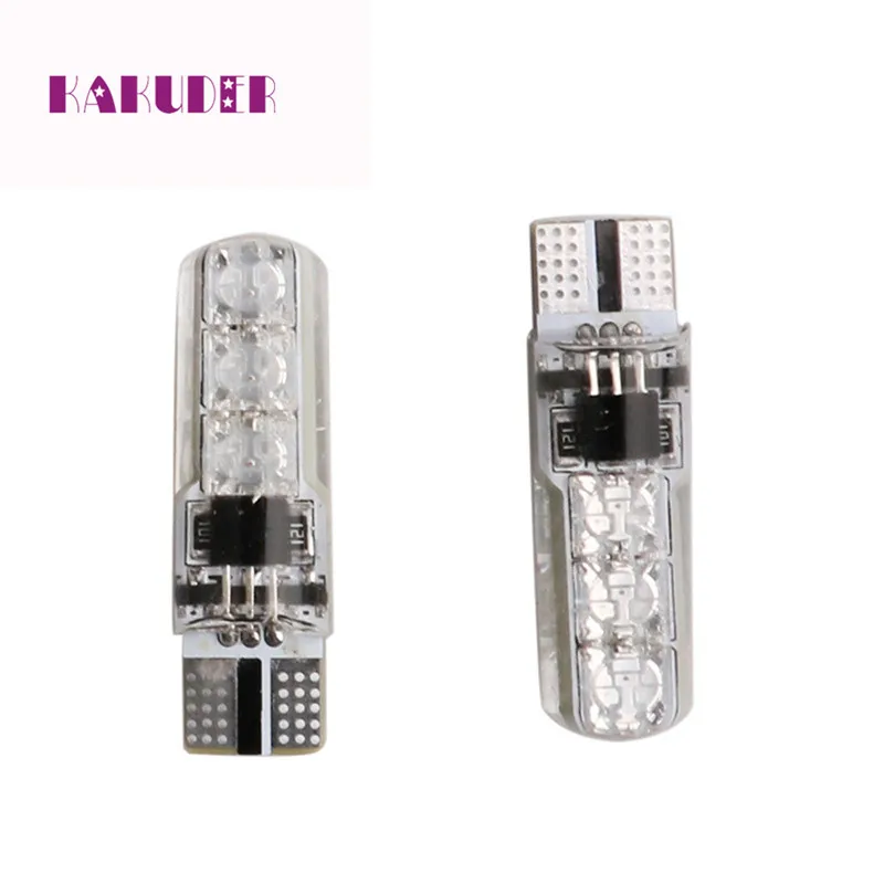 Remote Control 2x T10 5050 6-LED Multi-Color Interior Wedge Side Light Strobe
