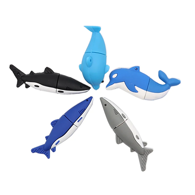 

USB flash drive cartoon sharks pen drive 4GB 8GB 16GB 32GB 64GB dolphin memor ystick mini computer gfit pendrive usb stick