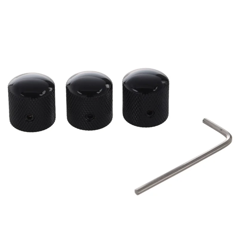 3 шт Металлические купольные ручки накатанный ствол для электрогитары части черный