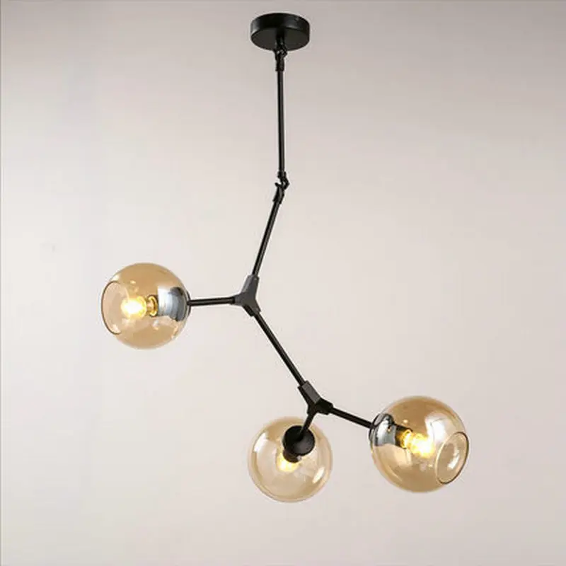 Glass Ball Branching Chandeliers Lighting lustres de glass 3 Lights Modern Magic Beans LED Ceiling For Dining Room | Освещение