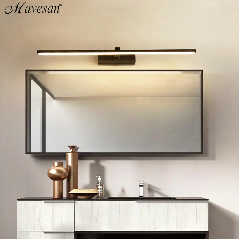 Led Mirror Light Wall Lamps Bathroom Waterproof White Black Led