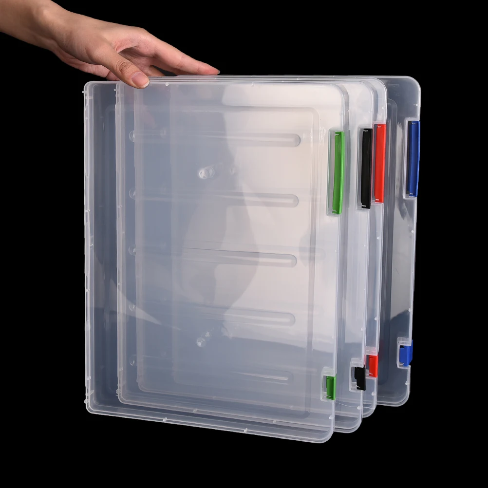 A4 прозрачные коробки хранения ясно Пластик документ Бумага заполнения дела PP офис организатора Невидимый случаев хранения 3 цвета