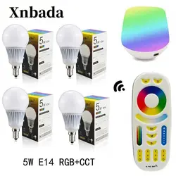 Ми свет 5 Вт Светодиодная лампа RGB + CCT E14 светодиодные лампы + rgbww Remote + IBX1 rf дистанционного Wi-Fi светодиодный прожектор свет AC85-265V Бесплатная