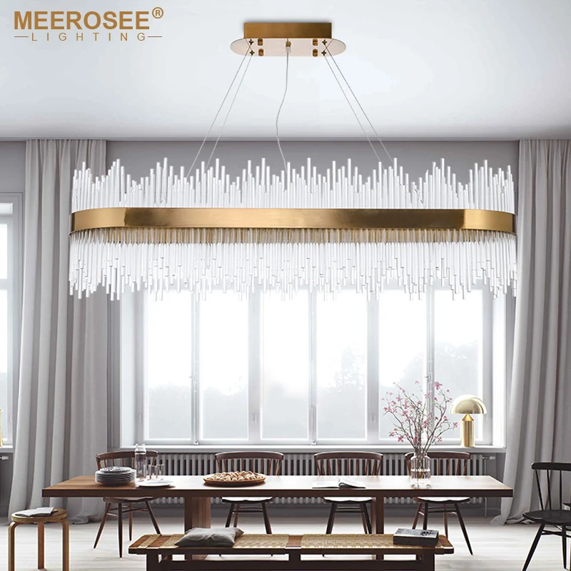 

Modern Crystal Led Pendant Light Living Room Restaurant Luminaire Abajur Rods Hanging Lamp For Dinning Room Gold Oval Suspension