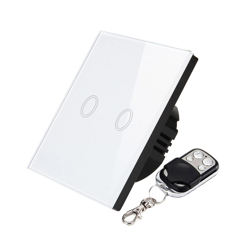 

2 Gang Smart Remote Control Switch EU WIFI touch Walling Light Switch 433MHz Magnetic Wireless Smart Home Control System