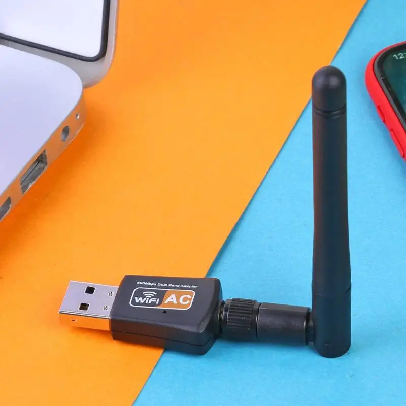 600 Мбит/с двухдиапазонный 2,4/5 ГГц беспроводной USB WiFi сетевой адаптер с антенной