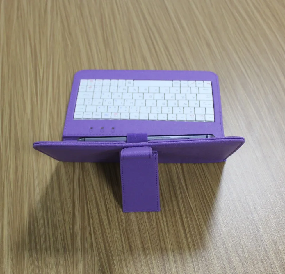 9 colors Wired Keyboard Flip smartphone Case protector holder stand For Andriod OTG Mobile Phone 4.2''-6.8'' Tablet Laptop PC