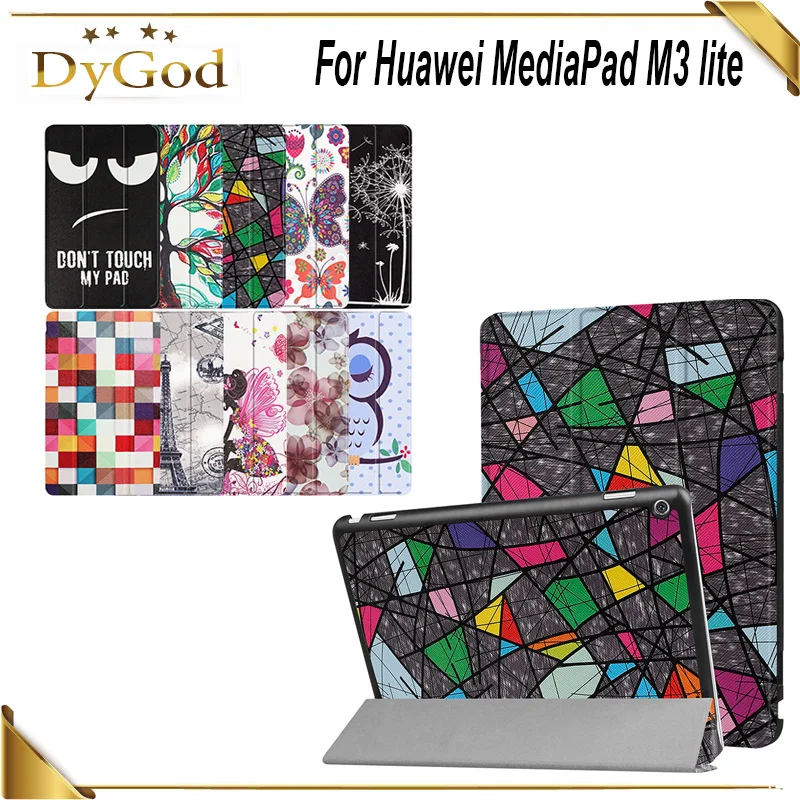 

For Huawei MediaPad M3 lite 10''Cases Tri-fold Stand Leather Case in Silk Texture Cover for Huawei MediaPad M3 lite Tablet Case