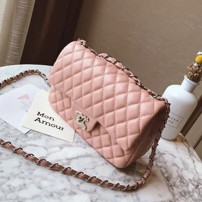 JCPAL брендовая дизайнерская черная Новая Европейская и американская Модная Повседневная маленькая квадратная сумка с цепочкой сумка через плечо - Цвет: Pink