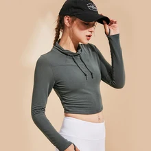 Спортивный свитер женский узкий тонкий йога одежда быстросохнущая спортивная рубашка для женщин Бег Фитнес насилие тренировки