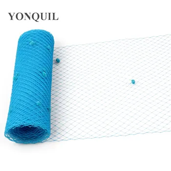

turquoise 5 yards per lot Birdcage veil with round dot 25CM Width Russian Veiling Netting wedding dot veils Free Shipping LDV015