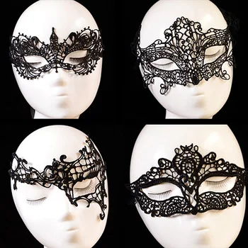 

Lady Black Lace Floral Eye Mask Venetian Masquerade Fancy Party Dress Accessory BDYW