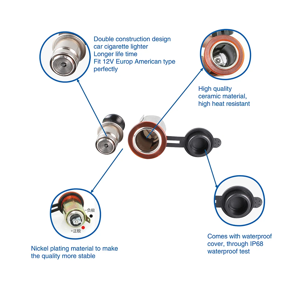 CHSKY 12 в автомобильный прикуриватель зажигание антиокислительный хромированный теплостойкий керамический прикуриватель розетка может воспламенять сигару