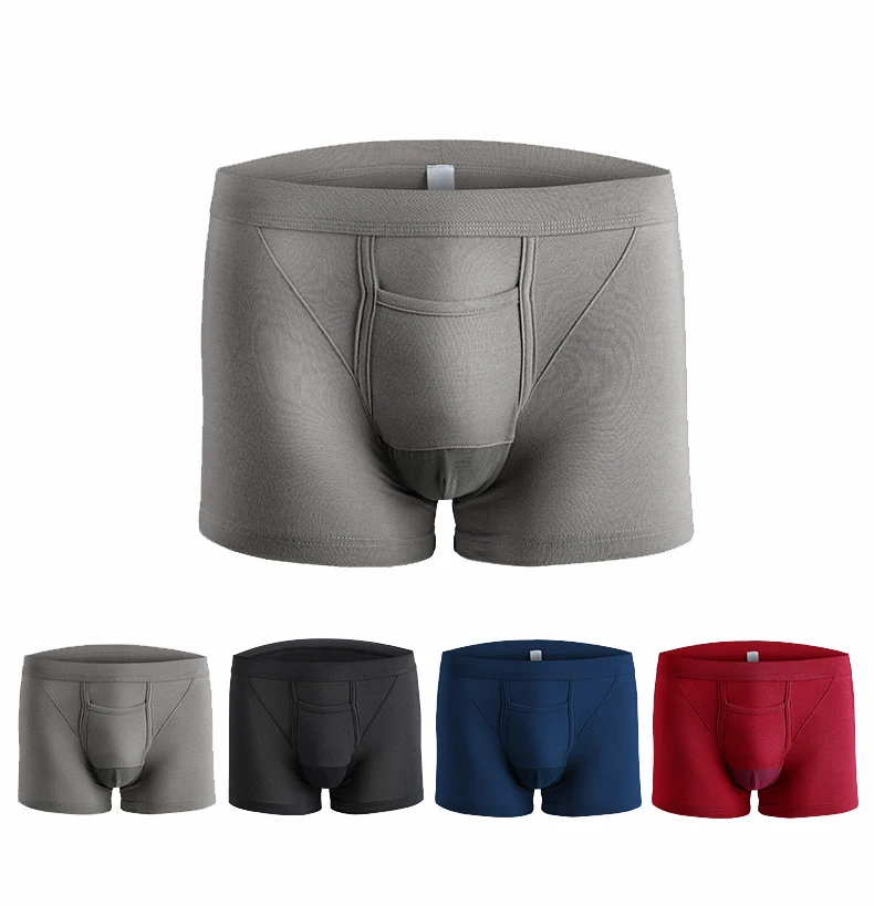 

2019 Upgrade underwear men boxers cuecas underpants for man onderbroek heren mens boxer bullet separation bag cremaster scrotal