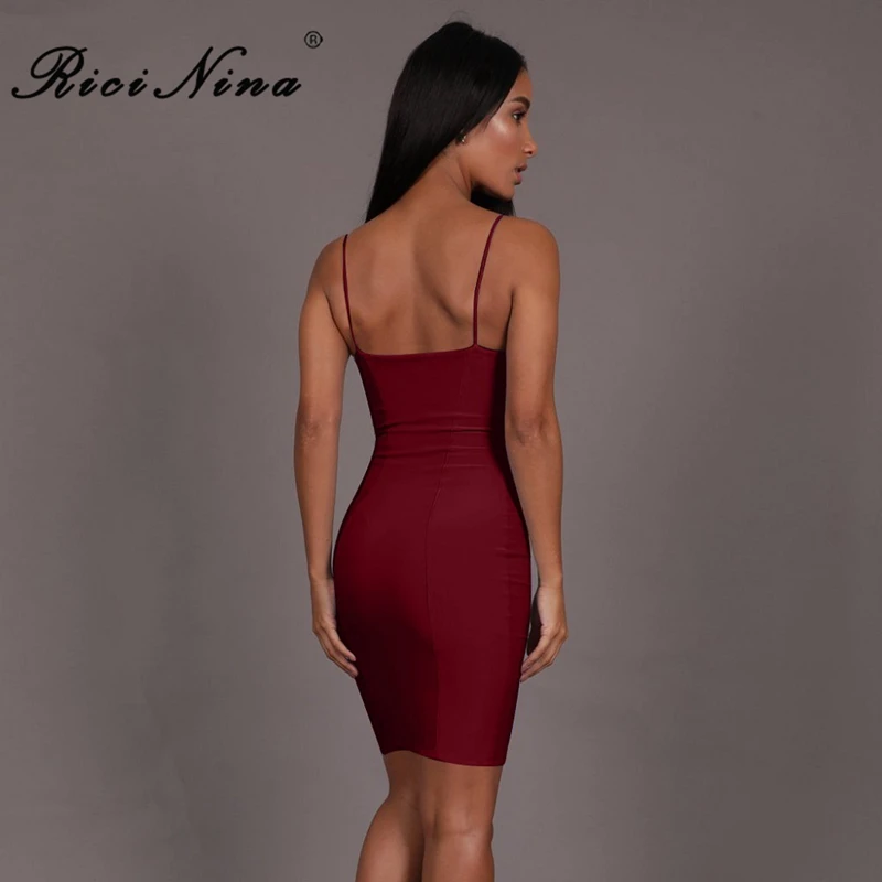 RICININA 2019 Sexy Bodycon Dress Women V-Neck Spaghetti Strap Backless Mini Dress Ladies Casual Summer Party Short Dresses RICININA 2019 Sexy Bodycon Dress Women V-Neck Spaghetti Strap Backless Mini Dress Ladies Casual Summer Party Short Dresses