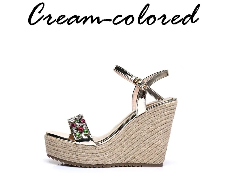 35_2016 New Fashion Summer Luxury Platform Wedge Sandals Womens Small Size Designer Golden High Heels Shoes Online Good Quality