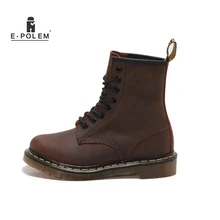 Новинка года; женские ботинки из натуральной кожи в английском стиле; Черные ботильоны; модные зимние женские ботинки унисекс в готическом ретро-стиле