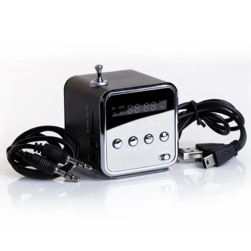 

TD-V26 Portable Mini Speaker with Digital and Micro SD / TF / USB / FM - Black
