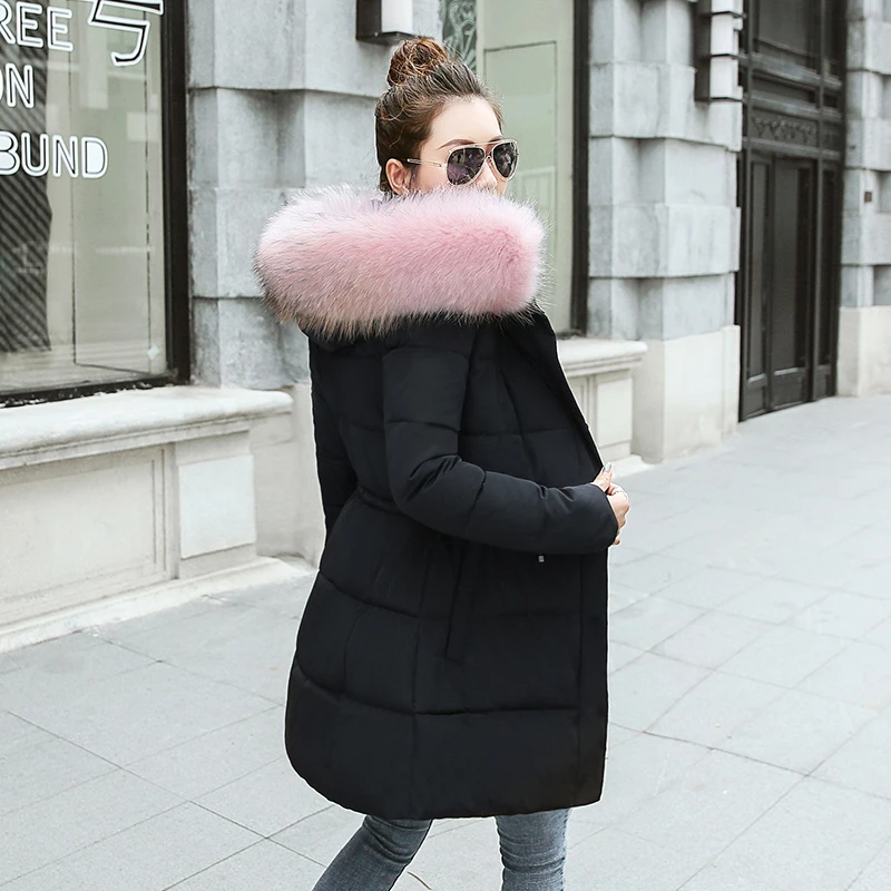 winter jacket women black faux fur coat female parkas plus size 3XL long winter coat women abrigos mujer invierno 2019