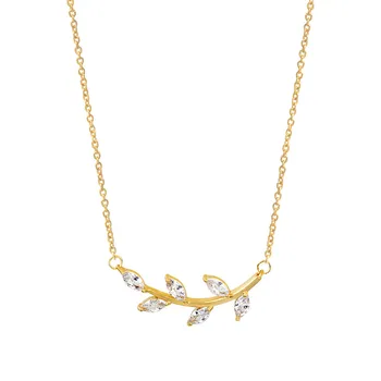 

10PCS Crystal leaves Leaf Necklace for Women Girl Female Ladies Femme Birthday Gift Present Neck Accessories