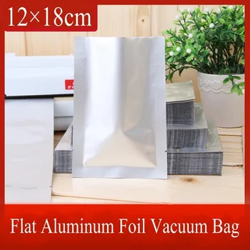

1000pcs wholesale 12*18cm Pure Aluminum Foil Plastic Packaging Bag snack Food Vacuum Storage Open Top Heat Seal Silver bag BZ134