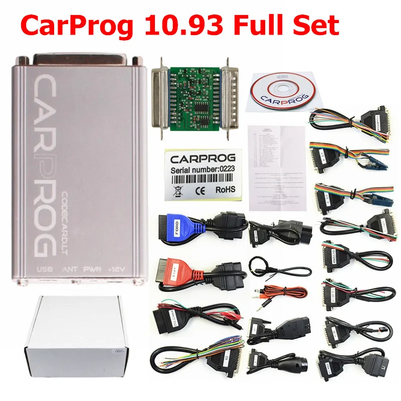 CARPROG V8.21 онлайн версия Keygen V10.93 автомобильный инструмент для ремонта ЭКЮ автомобиль прог 8,21 идеально добавить авторизацию 21 Адаптеры полный набор - Цвет: V10.93 Full Set