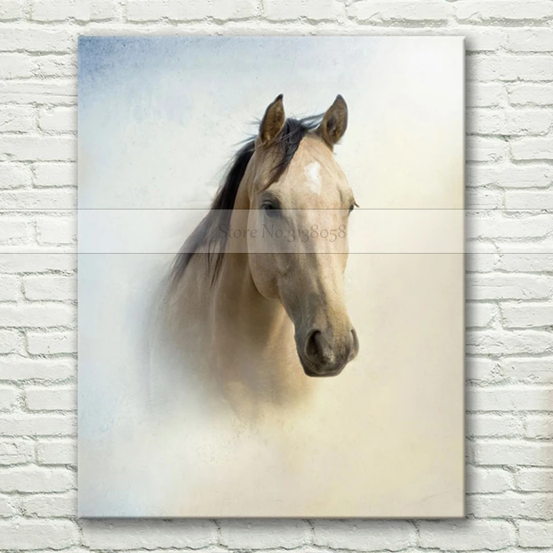 

Pop Horse Oil Painting Abstract Horse Oil Painting On Canvas 100%Handmade Animal White Horse Paintings For kid's Room No Frame
