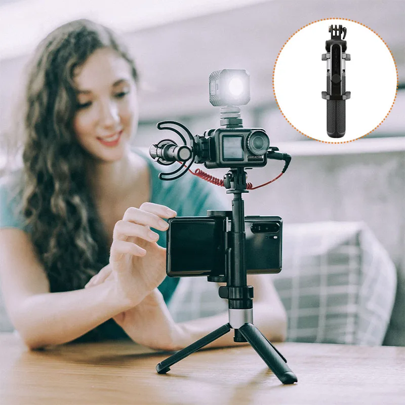 

PGYTECH Vlog Phone Extension Pole Plus Selfie Stick Tripod Phone MountFor Smartphone Iphone Android Vlog Set Phone Vlogging Kit