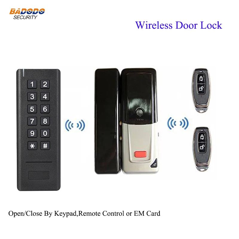 Wireless Electric Door Lock With Remote Control 125KHz EM ID Card reader home office security