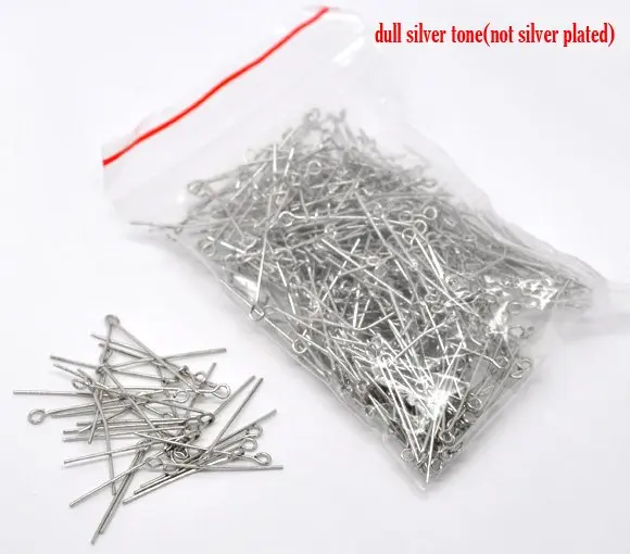 

Free sjipping!!!!! Silver Tone Eye Pins 30x0.7mm Findings 500g about 4000pcs