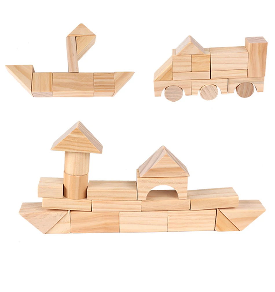 100 PcsLot Environmental Wooden Building Blocks Set Toys for Children Wooden Rainbow Educational Toy Montessori Stacking Cubes (14)