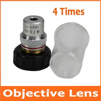 

4 Times 4X 195 Biomicroscope System Achromatic Bio-Microscope Biological Microscope Objective Lens for Lab Laboratory Education