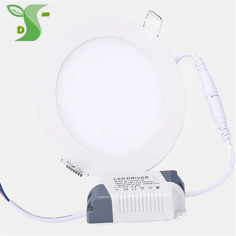 

Ultra Thin 3w 4w 6w 9w 12w 15w 18w Round LED Ceiling Recessed Light AC85-265V LED Panel Light Downlight SMD2835