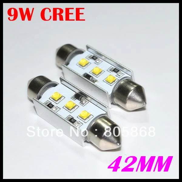 2шт 31 мм 36 39 C5W festoon 9 Вт cree chips светодиодный Festoon CANBUS без ошибок автомобильный