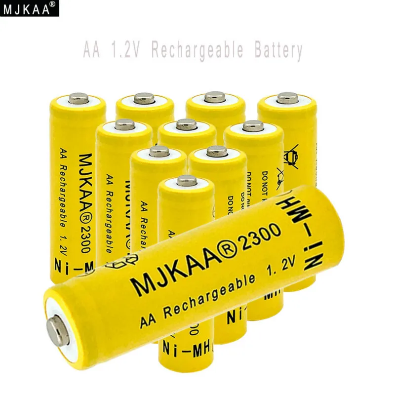 

10pcs MJKAA AA Battery Ni-mh Rechargeable batteries 2A bateria 2300mAh 1.2V