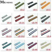 Ремень для часов MR NENG из двух частей на холсте 20 мм, нейлоновый ремешок 22 мм, ремешок для часов 18 мм, ремешок для часов Nato, одноцветные ремни для часов 24 мм